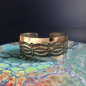 Vintage Navajo sterling silver cuff bracelet